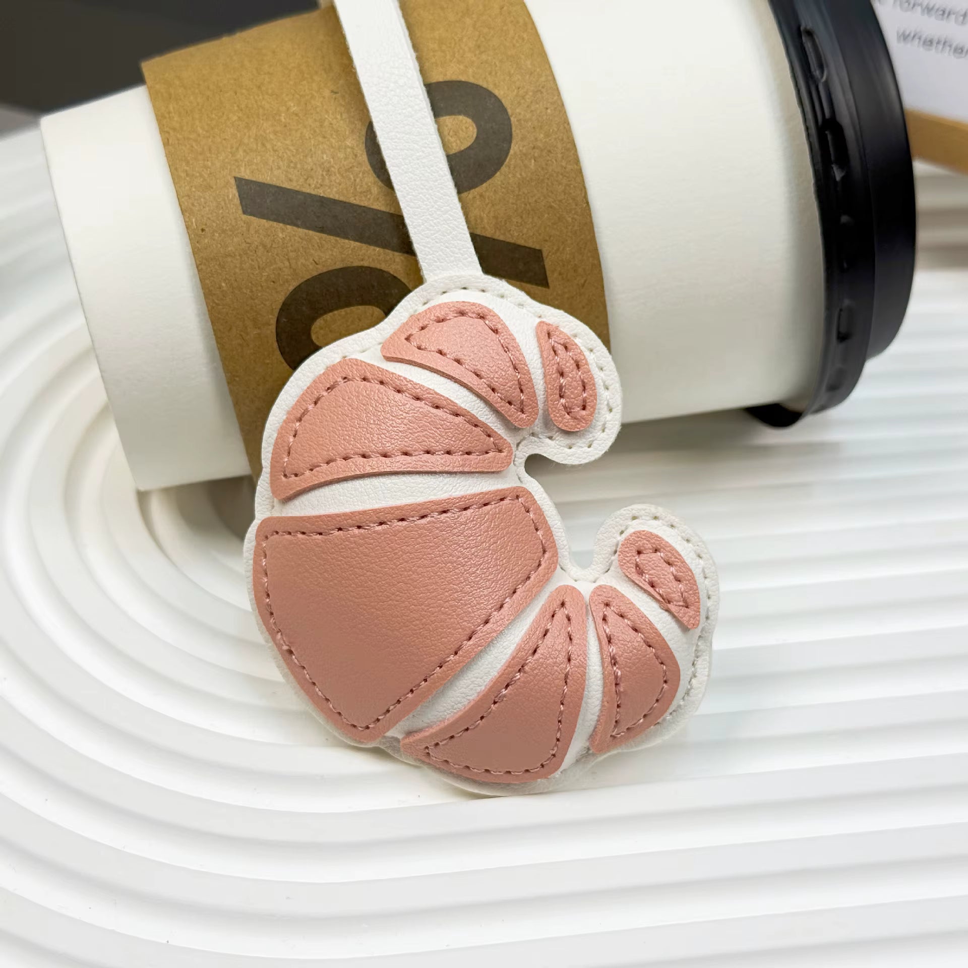 CROISSANT LEATHER BAG CHARM