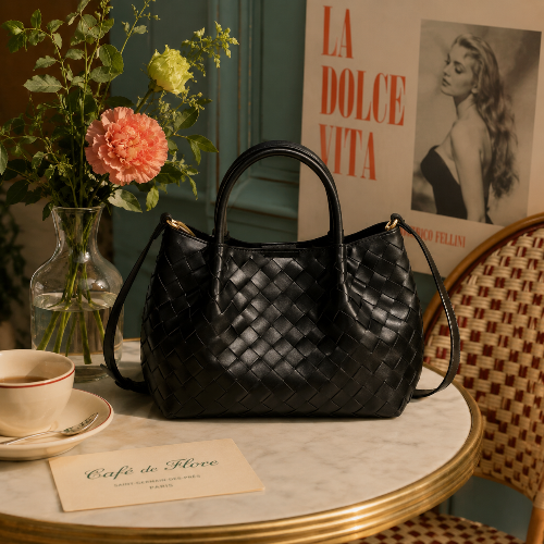 CHARMPOP Alora Alora | Woven Vegan Leather Bag | Charmpop Lebanon