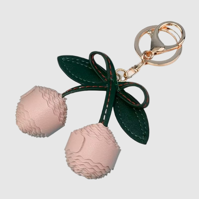 CHARMPOP LEATHER CERISE BAG CHARM LEATHER CERISE BAG CHARM