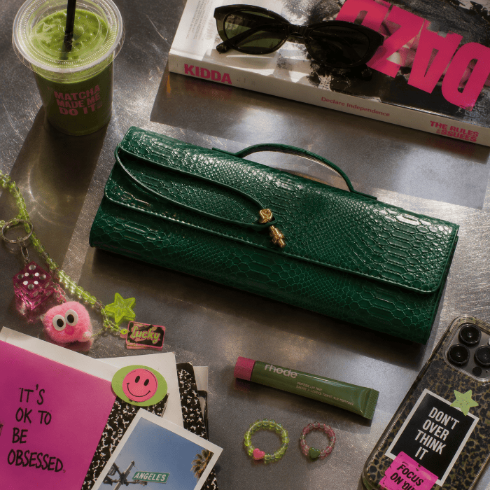 CHARMPOP Lorena Croc Lorena Croc Clutch | Vegan Leather Clutch | Charmpop Lebanon