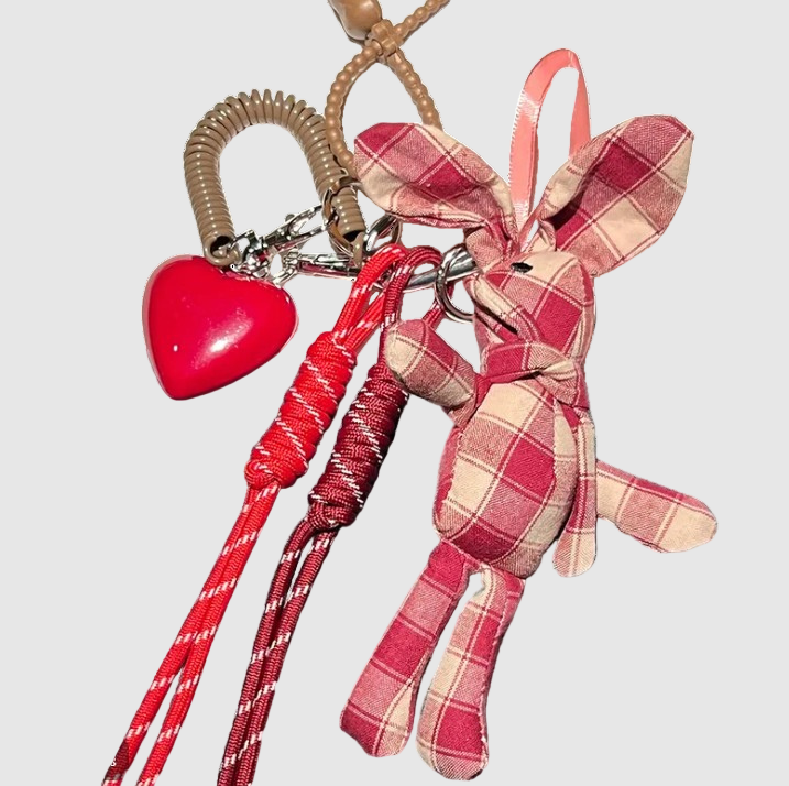 CHARMPOP PLAID BUNNY BAG CHARM PLAID BUNNY BAG CHARM