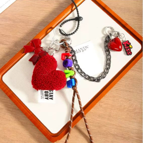 CHARMPOP RED HEART CHAIN BAG CHARM RED HEART CHAIN BAG CHARM
