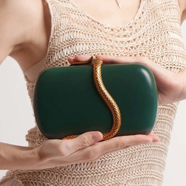 CHARMPOP The Serpenta Clutch The Serpenta Clutch | Gold Snake Evening Clutch | Charmpop Lebanon