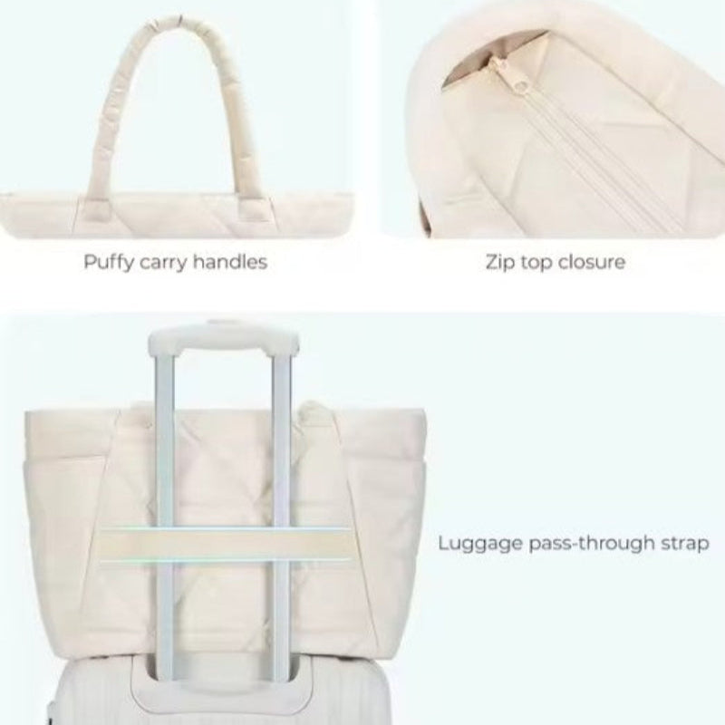 CHARMPOP Valentina Valentina | Puffer Travel Tote with Luggage Strap | Charmpop Lebanon