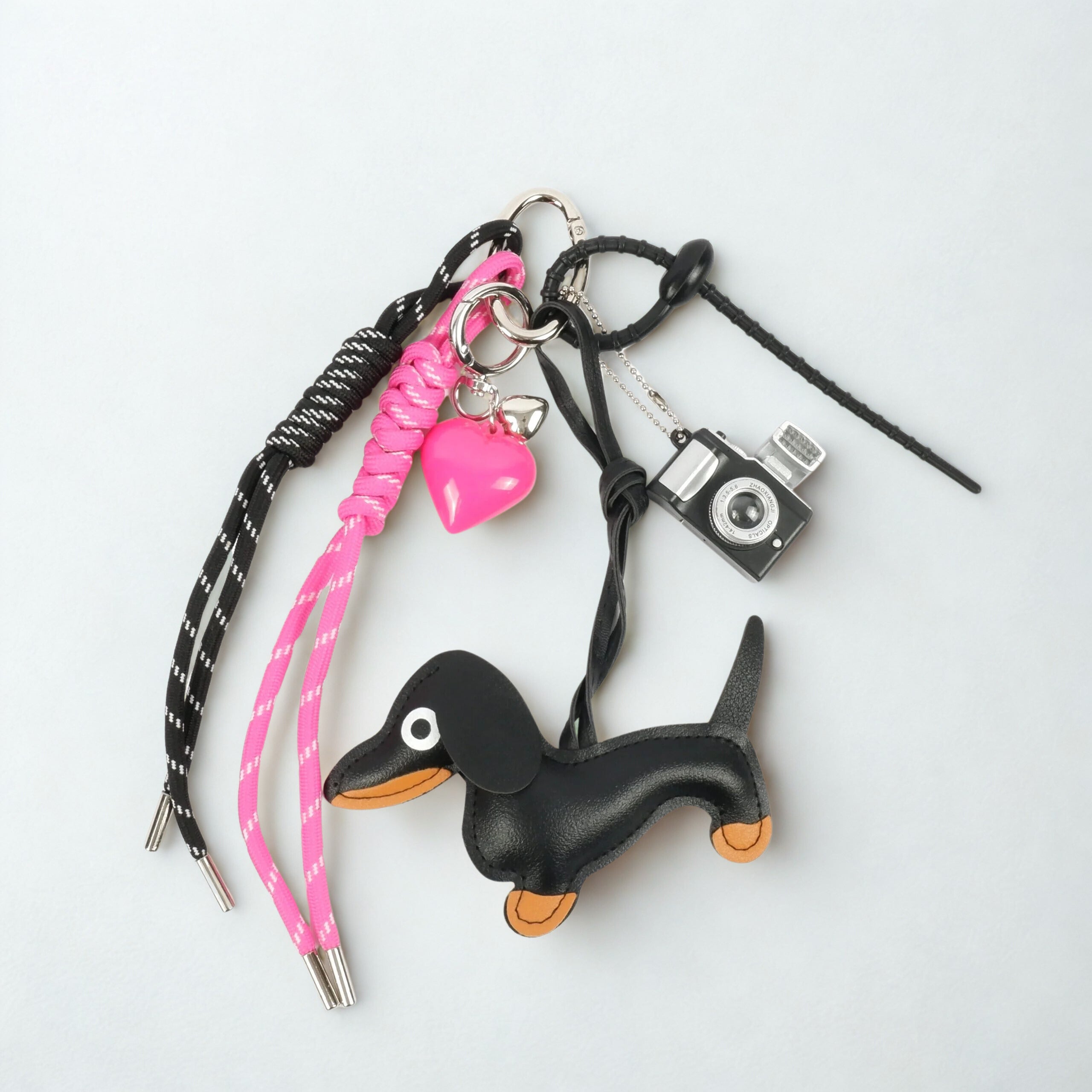 DACHSHUND CAMERA CHARM SET