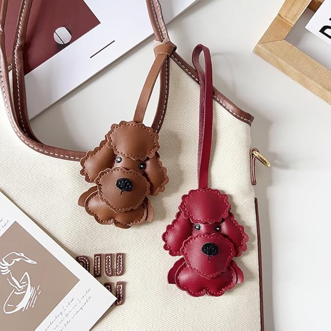 LEATHER POODLE BAG CHARM