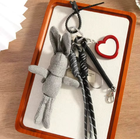 KNITTED BUNNY CHARM WITH MIRROR