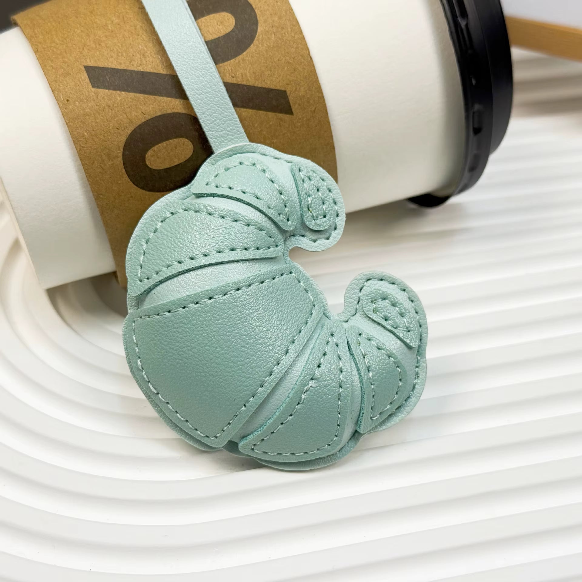 CROISSANT LEATHER BAG CHARM