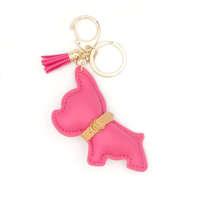 LEATHER STRAP DOG CHARM