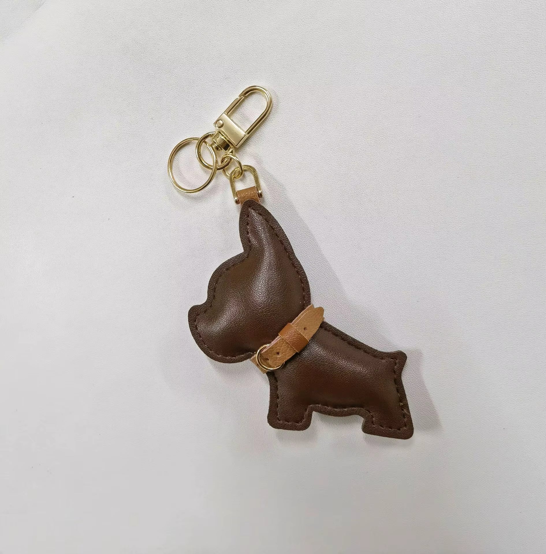 LEATHER STRAP DOG CHARM