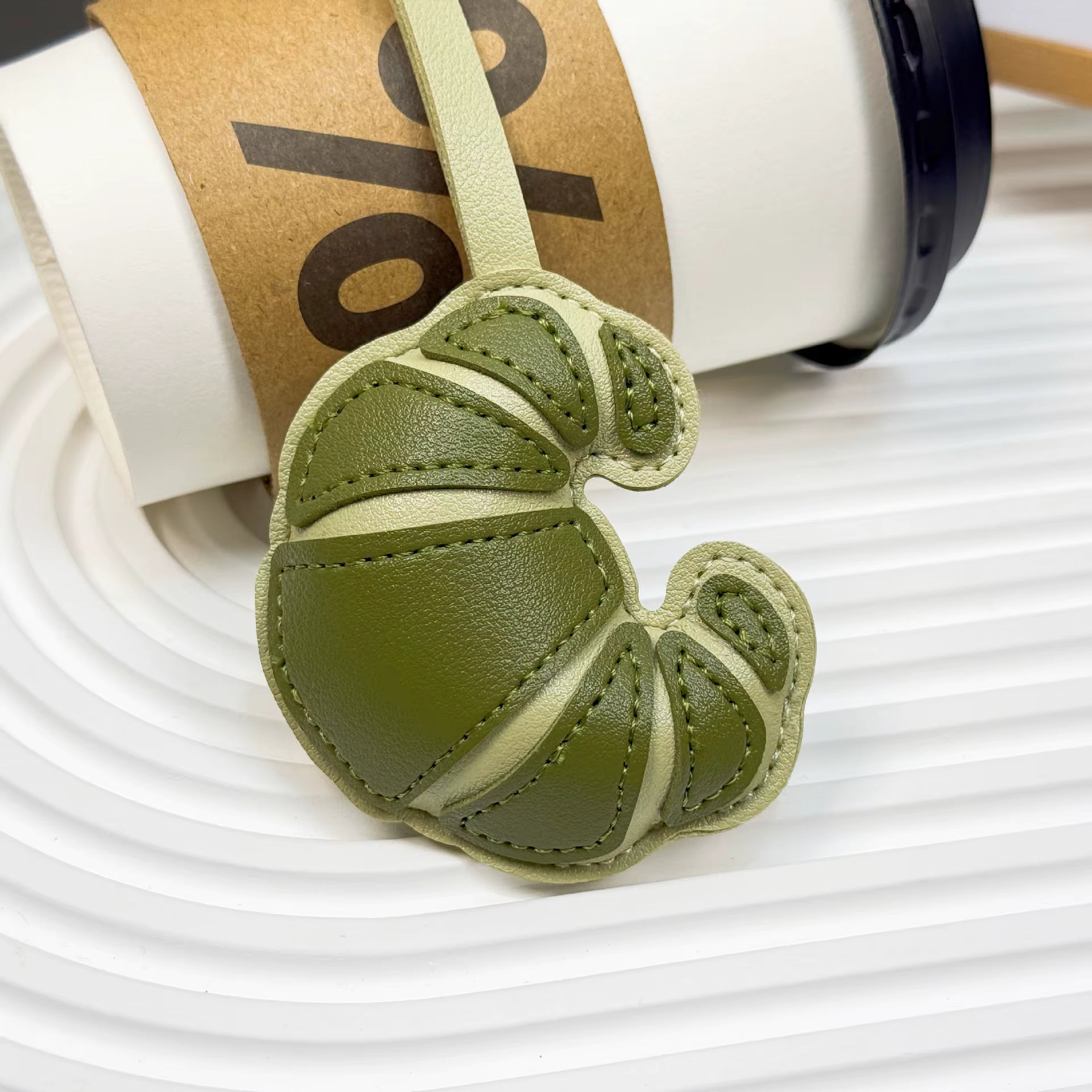 CROISSANT LEATHER BAG CHARM