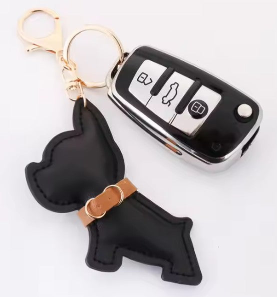 LEATHER STRAP DOG CHARM