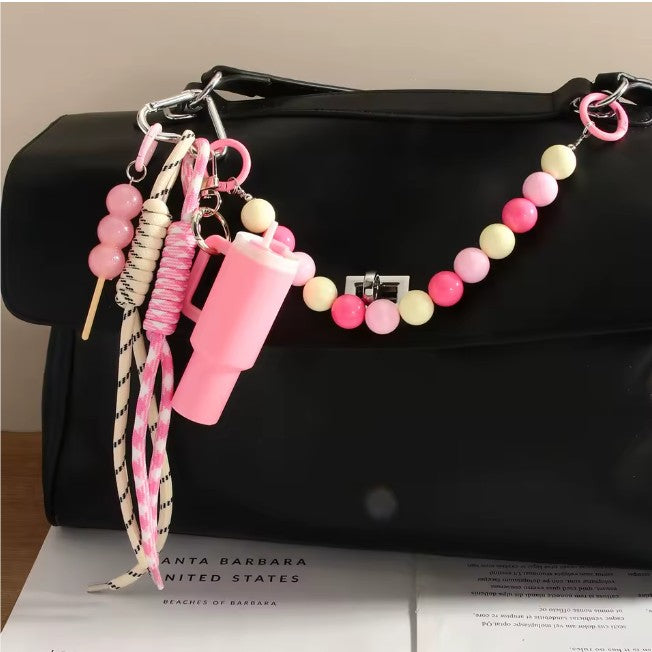 TUMBLER BEADED BAG CHARM