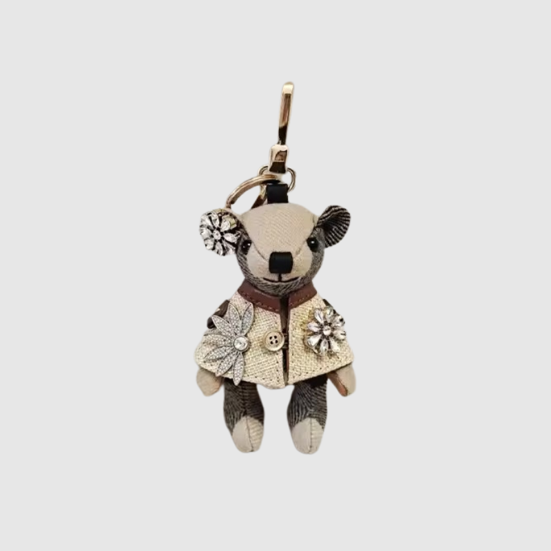 THOMAS BEAR FLORAL COAT KEYCHAIN