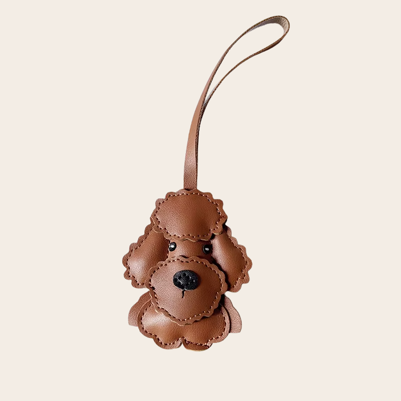LEATHER POODLE BAG CHARM
