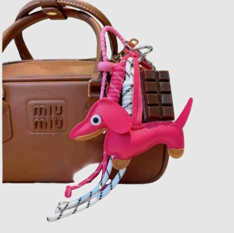 DACHSHUND CHARM WITH CHOCOLATE ACCENT