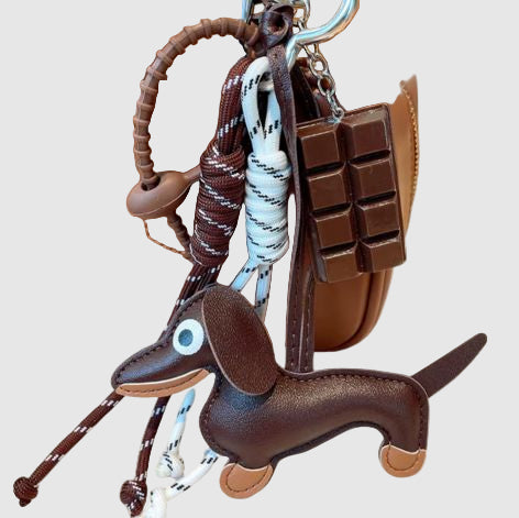 DACHSHUND CHARM WITH CHOCOLATE ACCENT