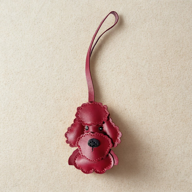 LEATHER POODLE BAG CHARM