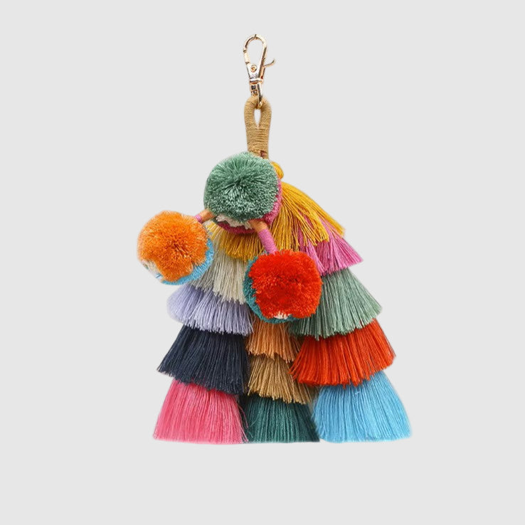 CHARMPOP BOHO POMPOM BAG CHAIN BOHO POMPOM BAG CHAIN
