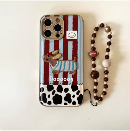 CHARMPOP DACHSHUND RED STRIPES CASE DACHSHUND RED STRIPES CASE