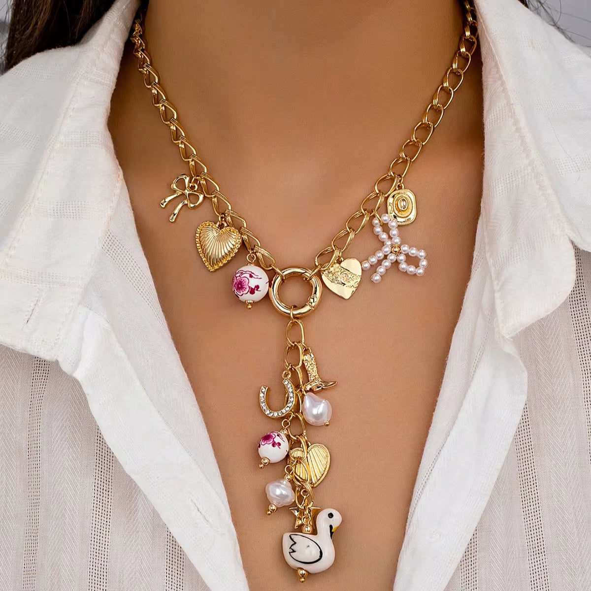 CHARMPOP FLORAL MUSE CHARM NECKLACE FLORAL MUSE CHARM NECKLACE