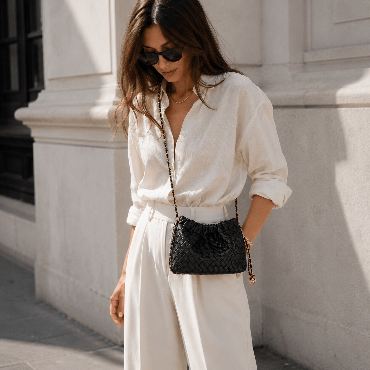CHARMPOP Nolia Nolia | Woven Vegan Leather Crossbody Bag | Charmpop Lebanon