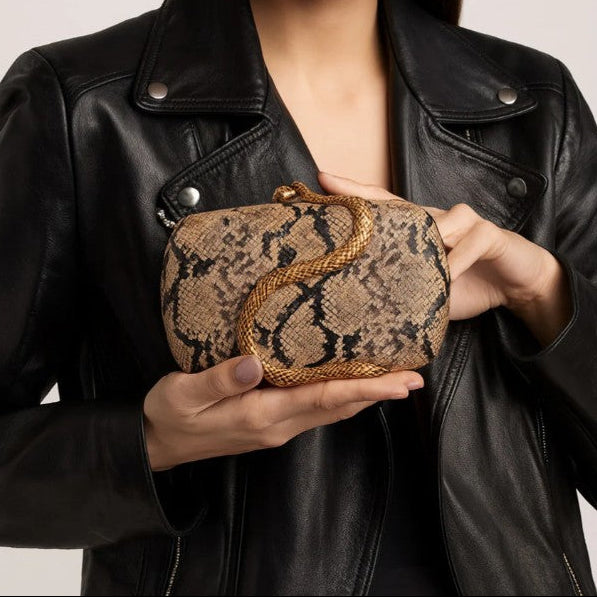 CHARMPOP Serpenta Python Clutch Serpenta Python Clutch | Vegan Leather Clutch | Charmpop Lebanon