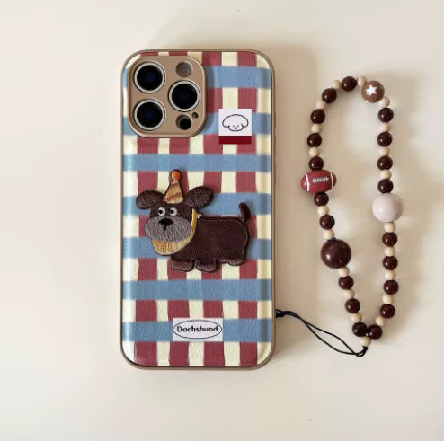 DACHSHUND CHECKERED CASE